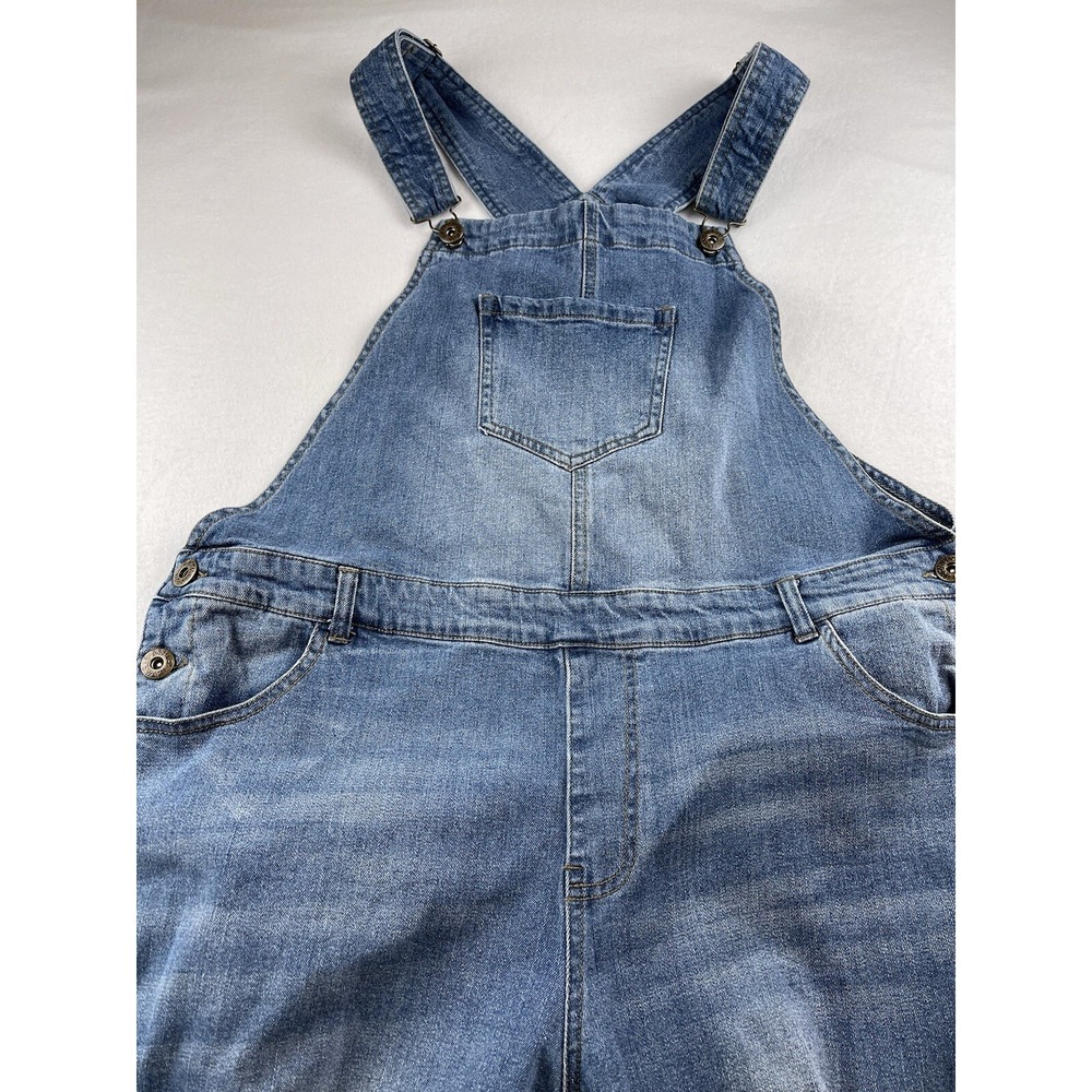 Ashley Stewart Denim Overalls Distressed Size 18 - Picture 6 of 15